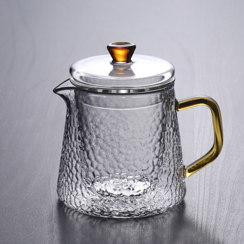 Pindefang Glass Teapot with Infuser and Golden Handle Heat Resistant Design