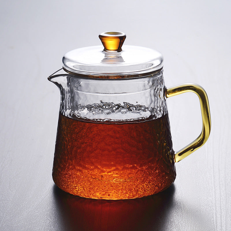 Pindefang Glass Teapot with Infuser and Golden Handle Heat Resistant Design