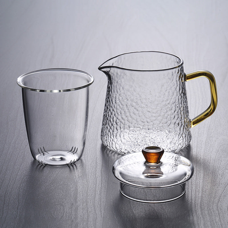 Pindefang Glass Teapot with Infuser and Golden Handle Heat Resistant Design