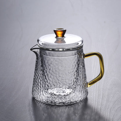 Pindefang Glass Teapot with Infuser and Golden Handle Heat Resistant Design