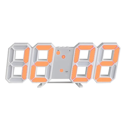 PixelTime 3D LED Digital Wall Clock with Temperature Date and Alarm
