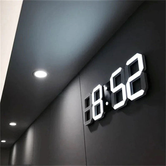 PixelTime 3D LED Digital Wall Clock with Temperature Date and Alarm