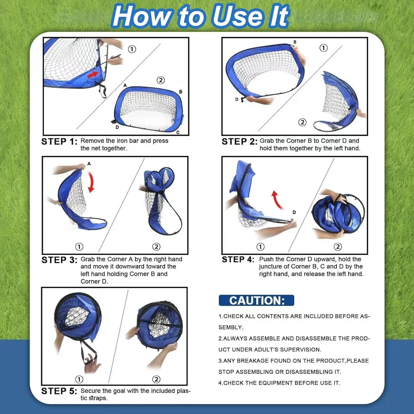 PlayMax Foldable Football Goal Portable Kids Soccer Net