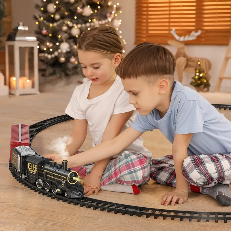 PlayTrain Classic Steam Train Set – Kids Railway Toy for Creative Play