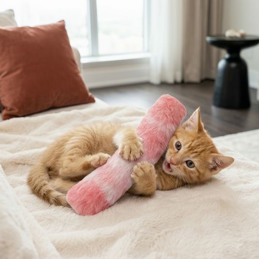 Jouet à câliner pour chat à l'herbe-aux-chats, coussin moelleux interactif à mordiller et pour jouer