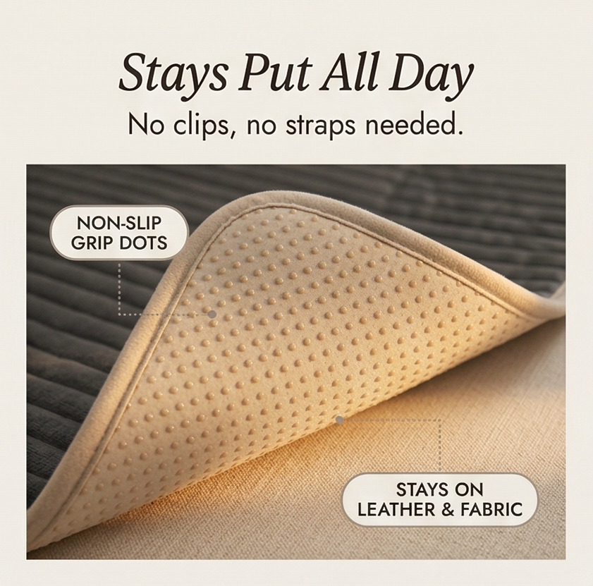 Plush Non-Slip Pet Couch Protector with Ribbed Quilted Surface