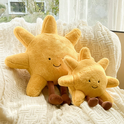 Plush Sun Moon Velvet Throw Pillow Decorative Celestial Cushion