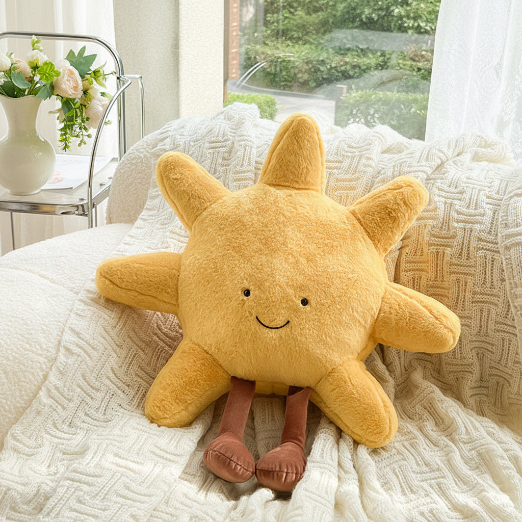 Plush Sun Moon Velvet Throw Pillow Decorative Celestial Cushion