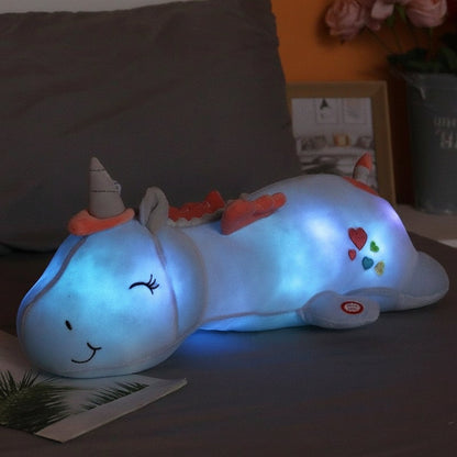 Plüsch-Einhorn, leuchtendes LED-Nachtlicht, weiches Stofftier