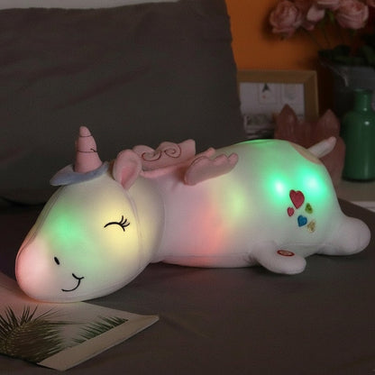 Plüsch-Einhorn, leuchtendes LED-Nachtlicht, weiches Stofftier
