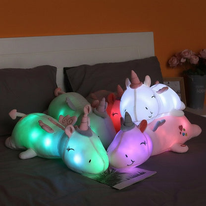 Plüsch-Einhorn, leuchtendes LED-Nachtlicht, weiches Stofftier