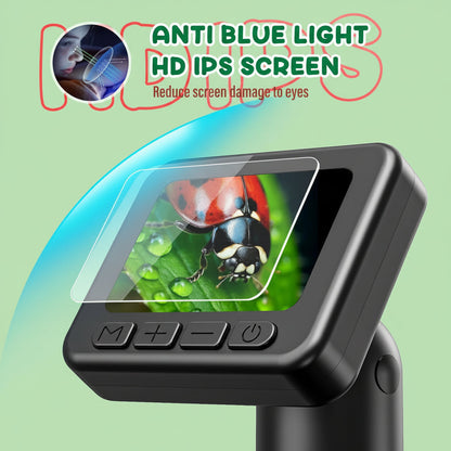 Tragbares digitales Mikroskop mit HD-Display und Kamera zum naturwissenschaftlichen Lernen