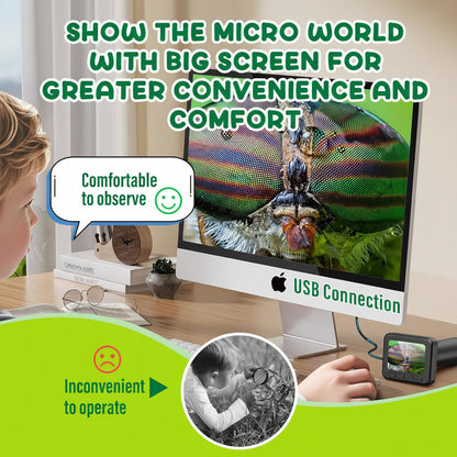 Tragbares digitales Mikroskop mit HD-Display und Kamera zum naturwissenschaftlichen Lernen