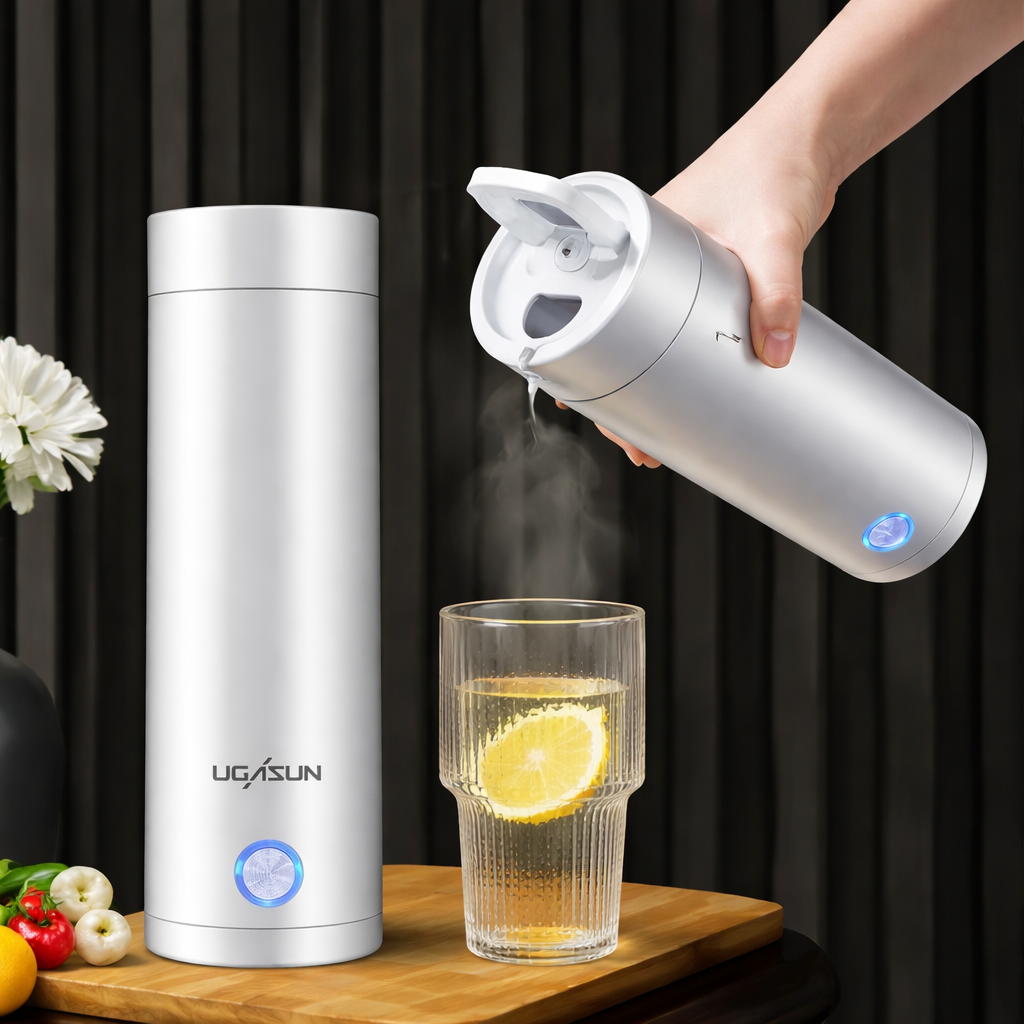 Tragbarer elektrischer Wasserkocher, 450ml, Edelstahl, Mini-Reisewasserkocher