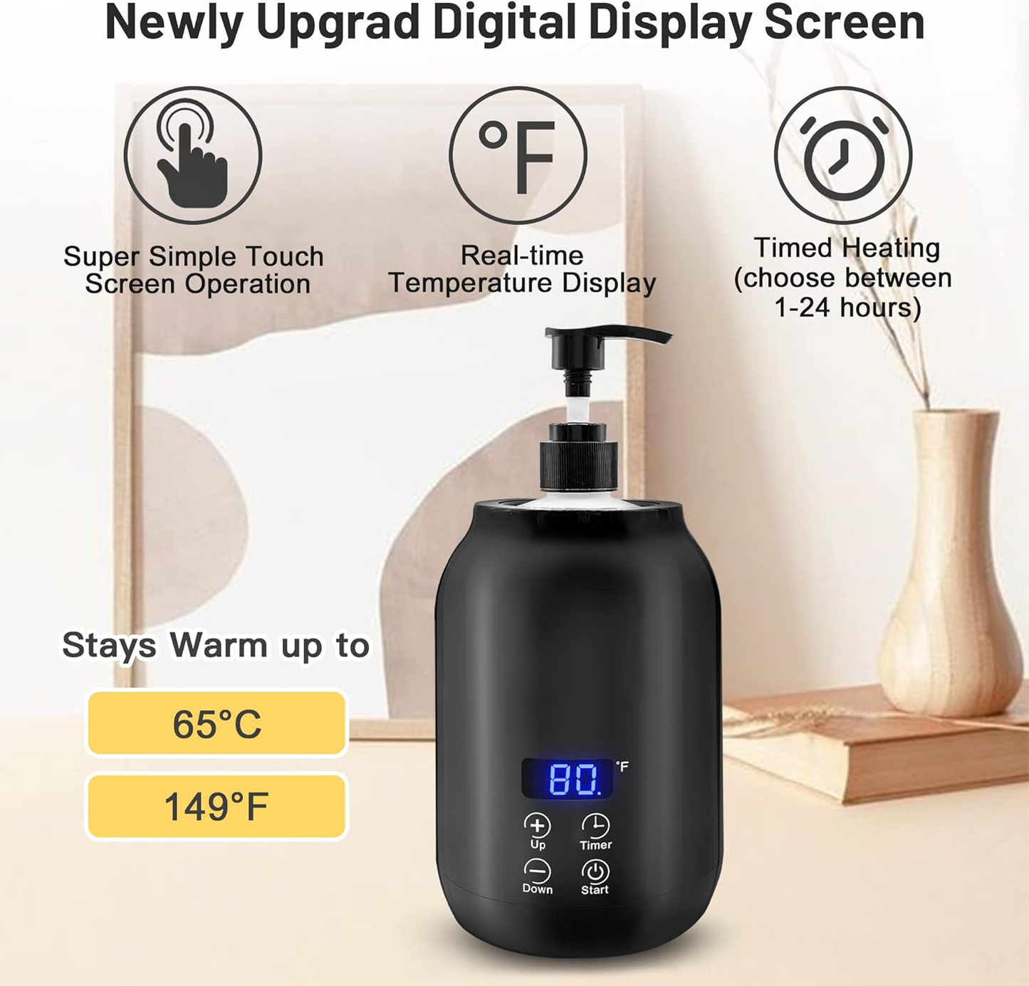 Portable Electric Massage Oil Warmer Digital Temperature Control