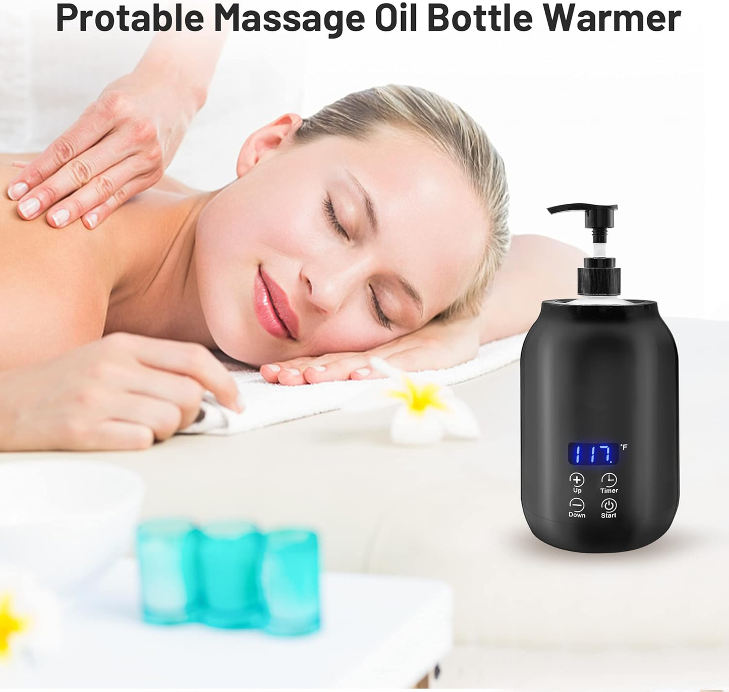 Portable Electric Massage Oil Warmer Digital Temperature Control