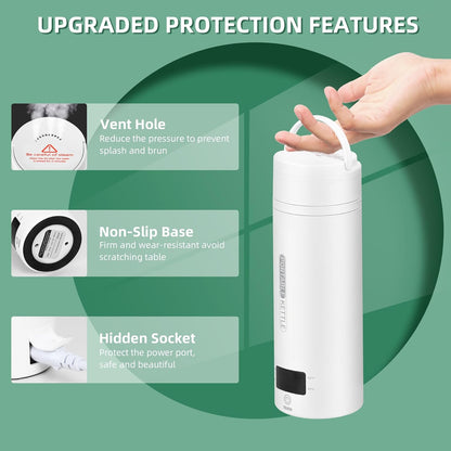Portable Electric Travel Kettle Compact Stainless Steel Smart Kettle with LCD Display