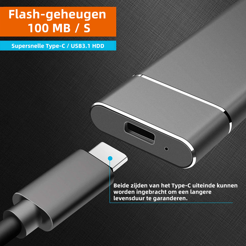 Portable External SSD with 520 MB/s Transfer Speed and Aluminium Alloy Casing