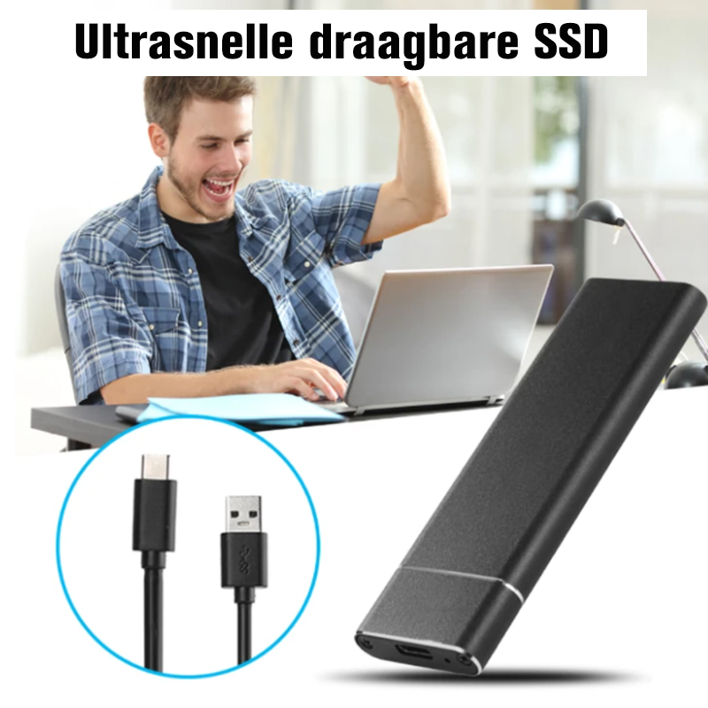 Portable External SSD with 520 MB/s Transfer Speed and Aluminium Alloy Casing