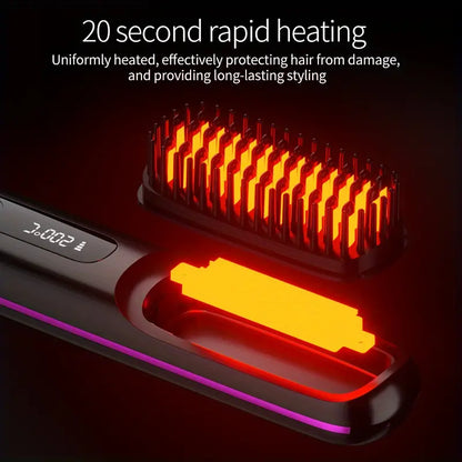 Portable Hair Styling Brush Smooth Straightening Hair Tool