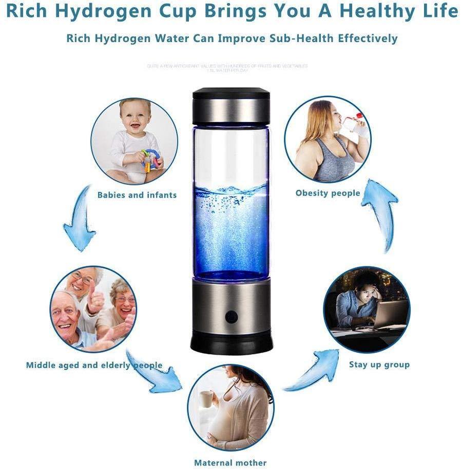Portable Hydrogen Water Bottle with Rechargeable Ionizer