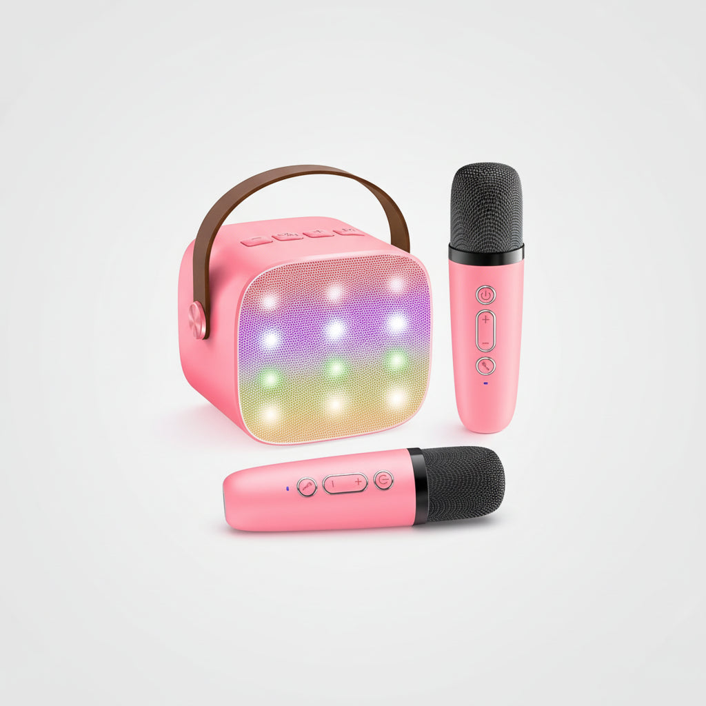 Portable Karaoke Machine With Wireless Microphones Bluetooth Speaker