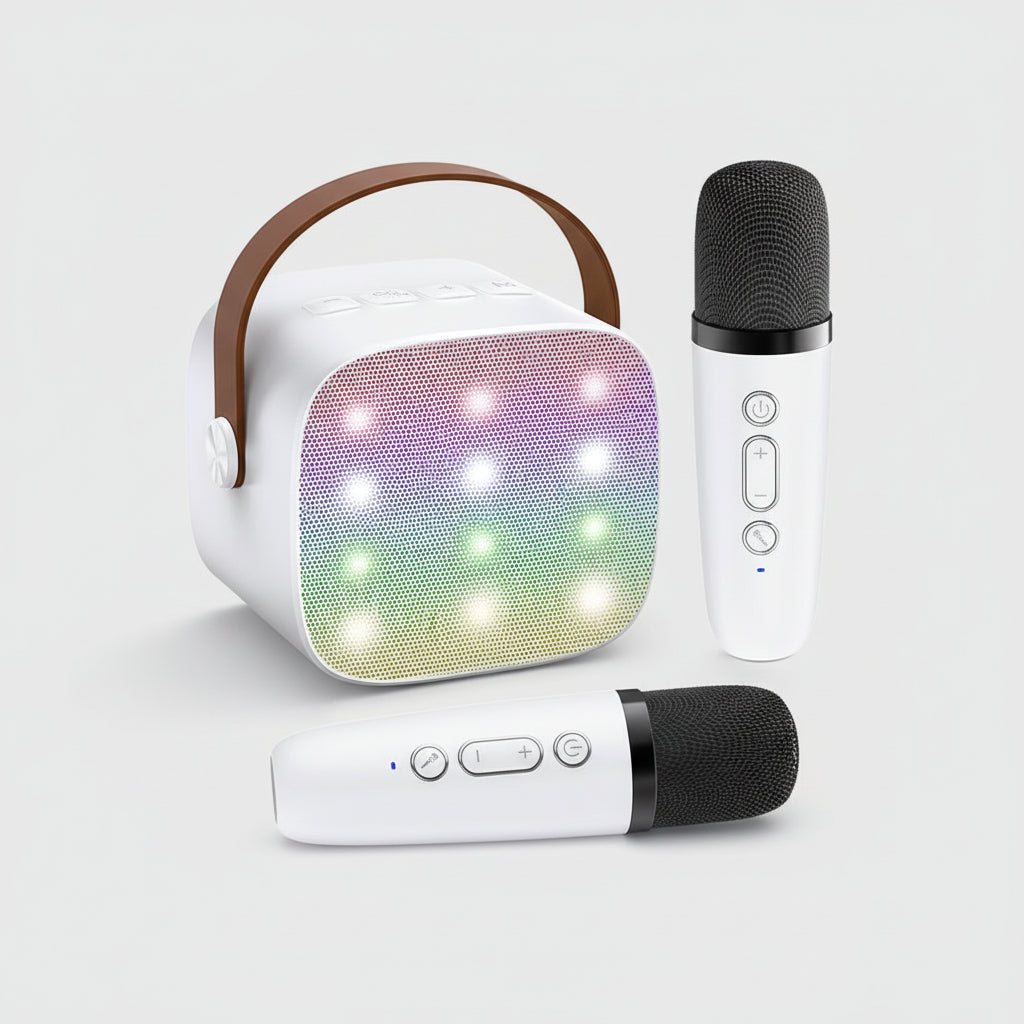 Portable Karaoke Machine With Wireless Microphones Bluetooth Speaker