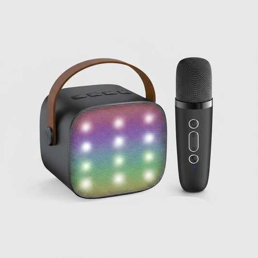Macchina portatile per karaoke con microfoni senza fili e altoparlante Bluetooth