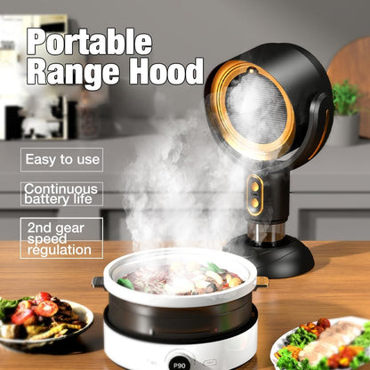 Portable Range Hood Rechargeable Kitchen Air Cleaner Compact Smoke Extractor