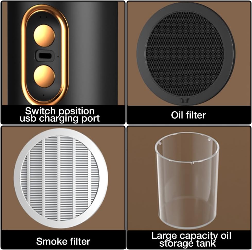 Portable Range Hood Rechargeable Kitchen Air Cleaner Compact Smoke Extractor