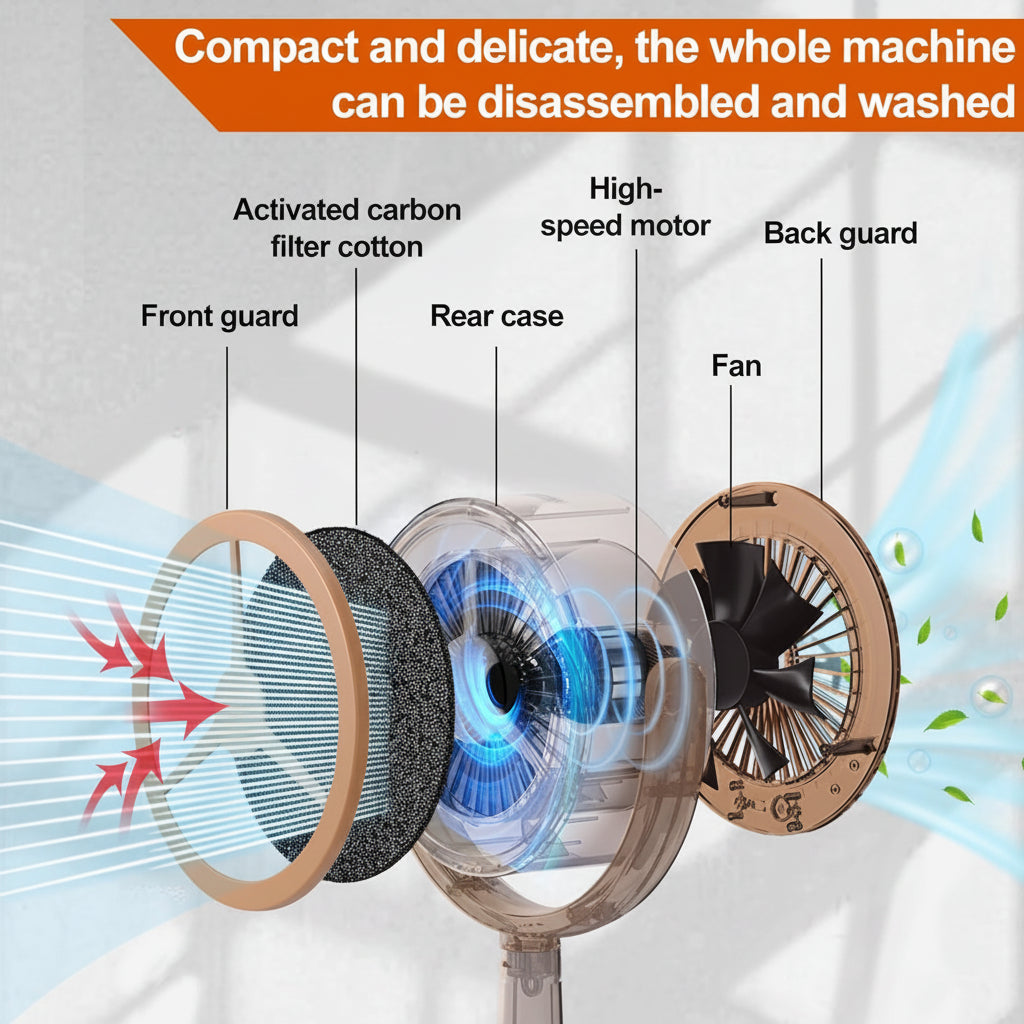 Portable Rechargeable Range Hood Kitchen Exhaust Fan Adjustable Airflow