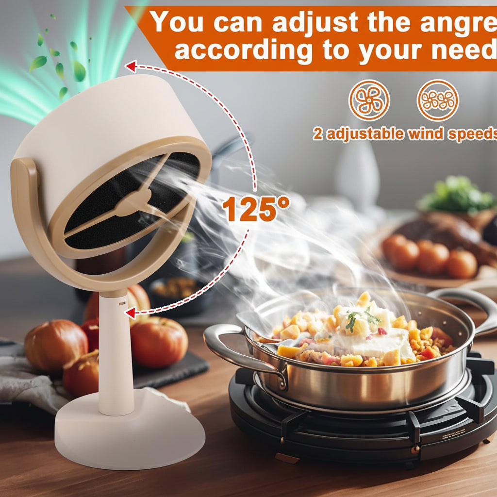 Portable Rechargeable Range Hood Kitchen Exhaust Fan Adjustable Airflow