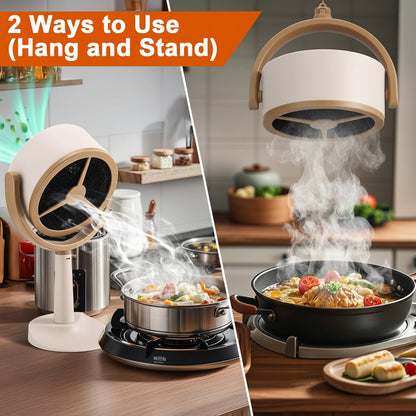 Portable Rechargeable Range Hood Kitchen Exhaust Fan Adjustable Airflow