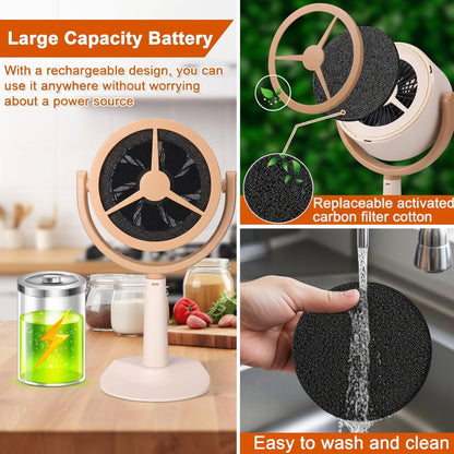 Portable Rechargeable Range Hood Kitchen Exhaust Fan Adjustable Airflow