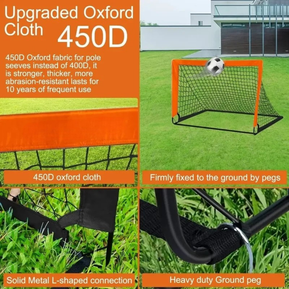 But de football portable avec filet pour l’entraînement et les jeux dans le jardin