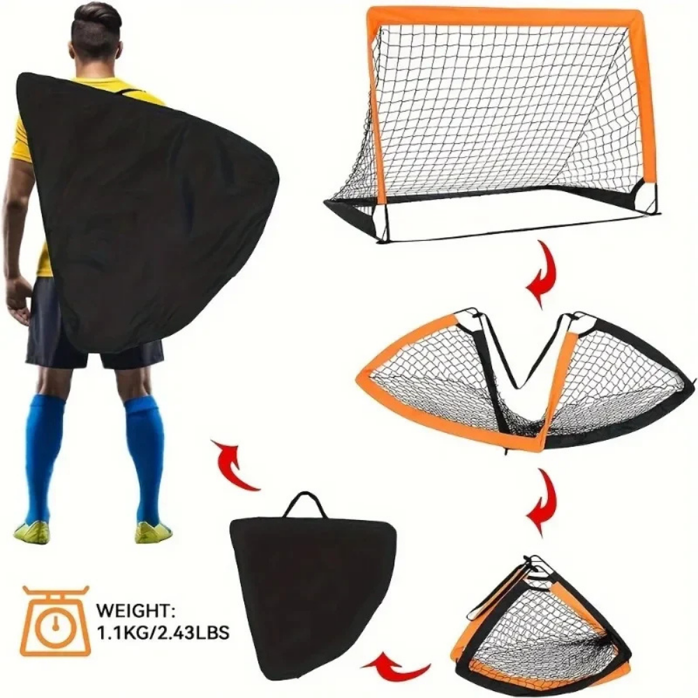 But de football portable avec filet pour l’entraînement et les jeux dans le jardin