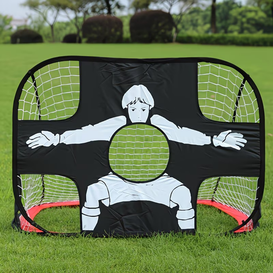 Porta da calcio portatile con rete bersaglio per esercitarsi con il ripiegamento