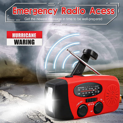 Portable Solar Hand Crank Emergency Radio with Weather Alerts