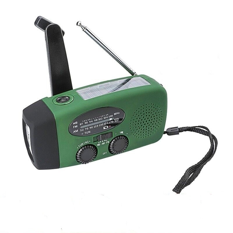 Portable Solar Hand Crank Emergency Radio with Weather Alerts
