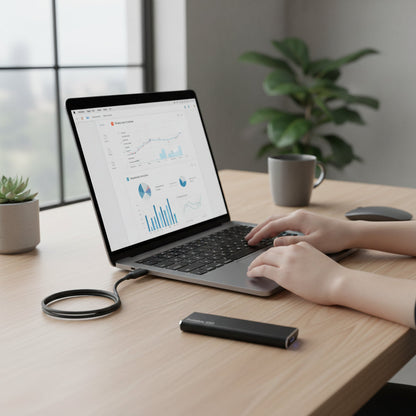 Tragbare externe USB-3.2-SSD für schnelle Dateispeicherung