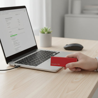 Tragbare externe USB-3.2-SSD für schnelle Dateispeicherung