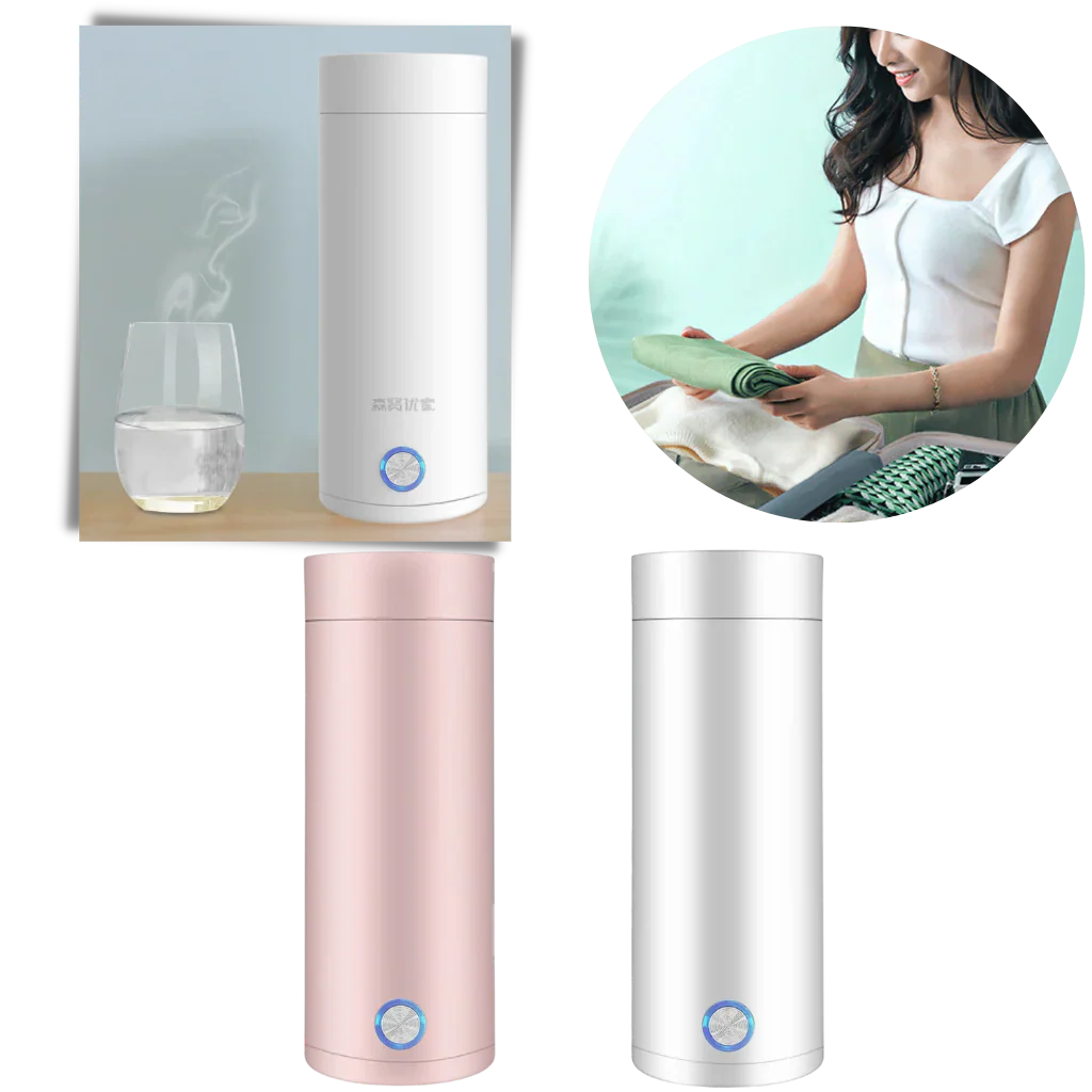 Portable Water Boiler 400ml Compact Travel Kettle with Temperature Control