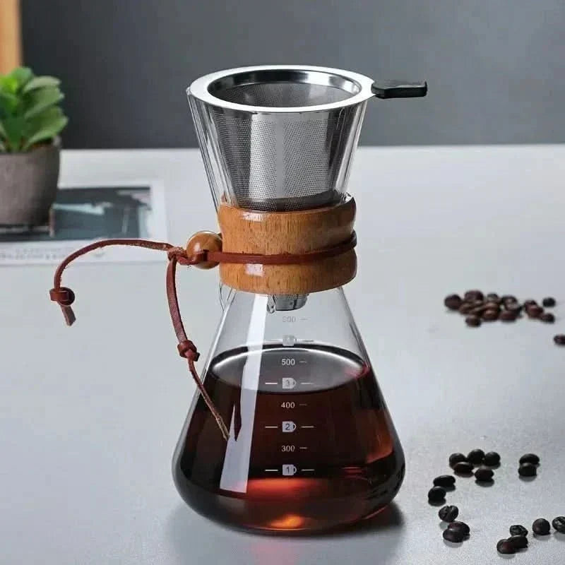 Pour-Over Coffee Pot and V60 Dripper Set with Borosilicate Glass