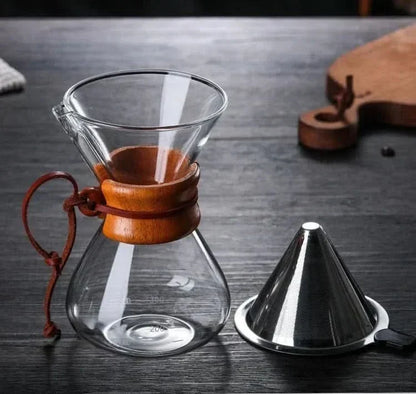 Pour-Over Coffee Pot and V60 Dripper Set with Borosilicate Glass