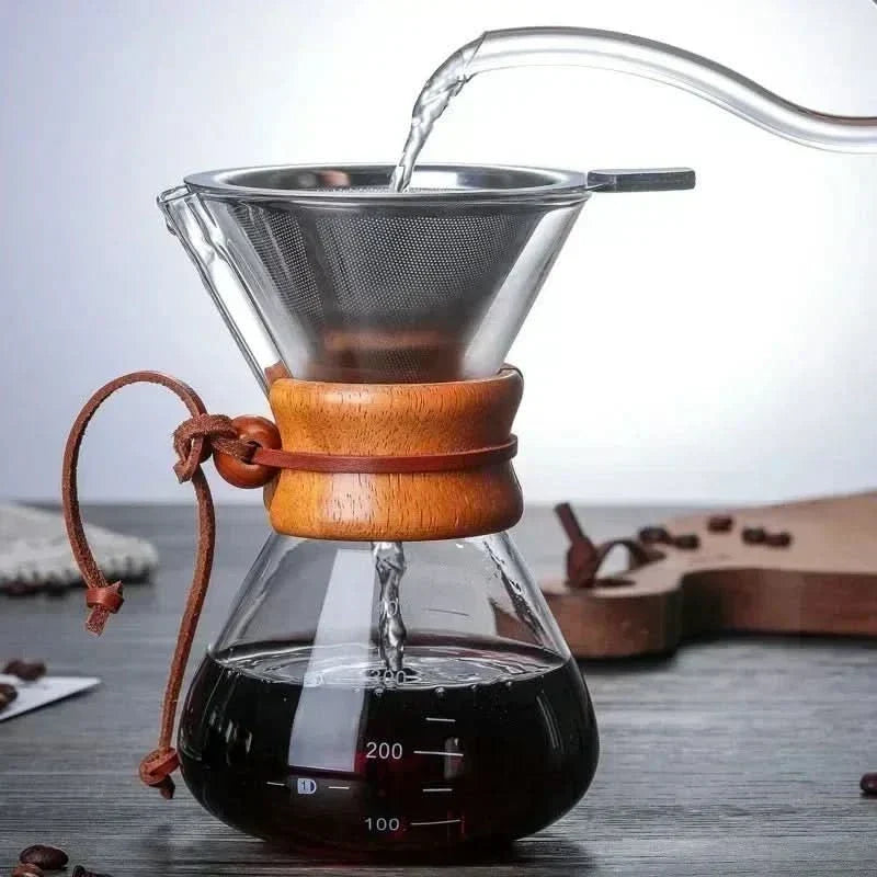 Pour-Over Coffee Pot and V60 Dripper Set with Borosilicate Glass