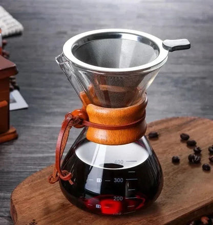Pour-Over Coffee Pot and V60 Dripper Set with Borosilicate Glass