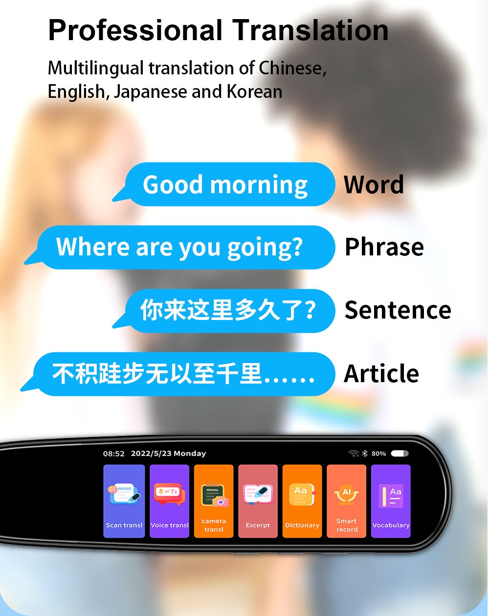 Precision 112 Language Translation Pen with Text Scan and Voice Output
