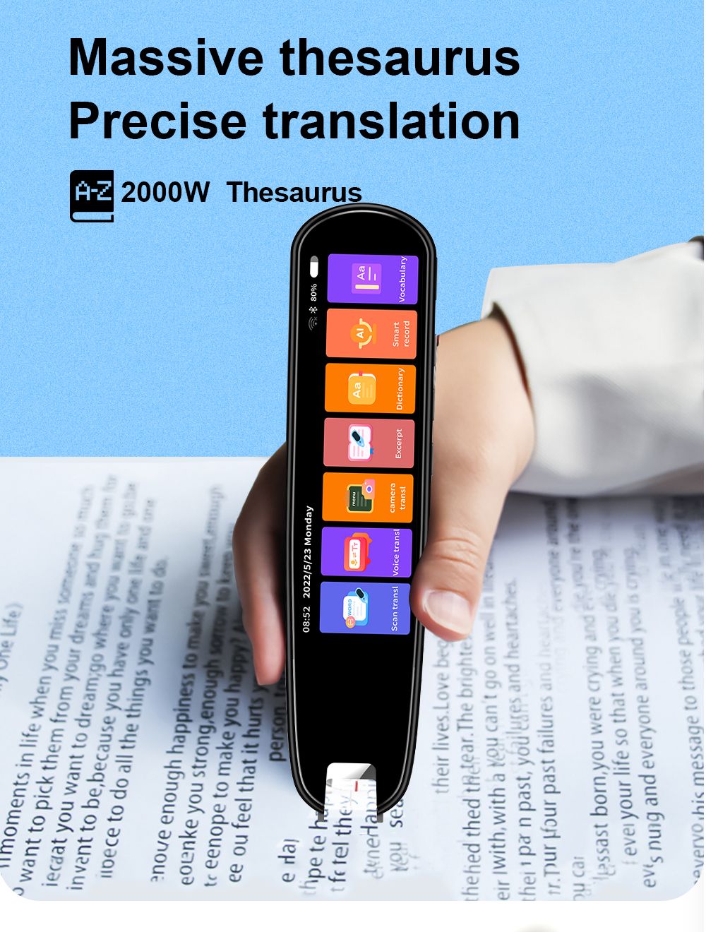 Precision Translation Pen 112 Languages Instant Scan and Speech Translator