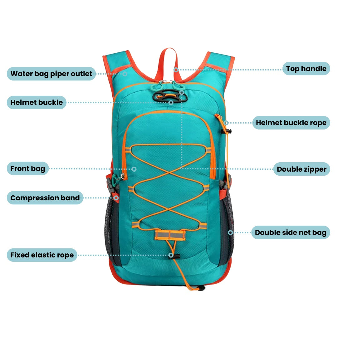 Premium Waterproof Bike Backpack with Ventilated Back Support