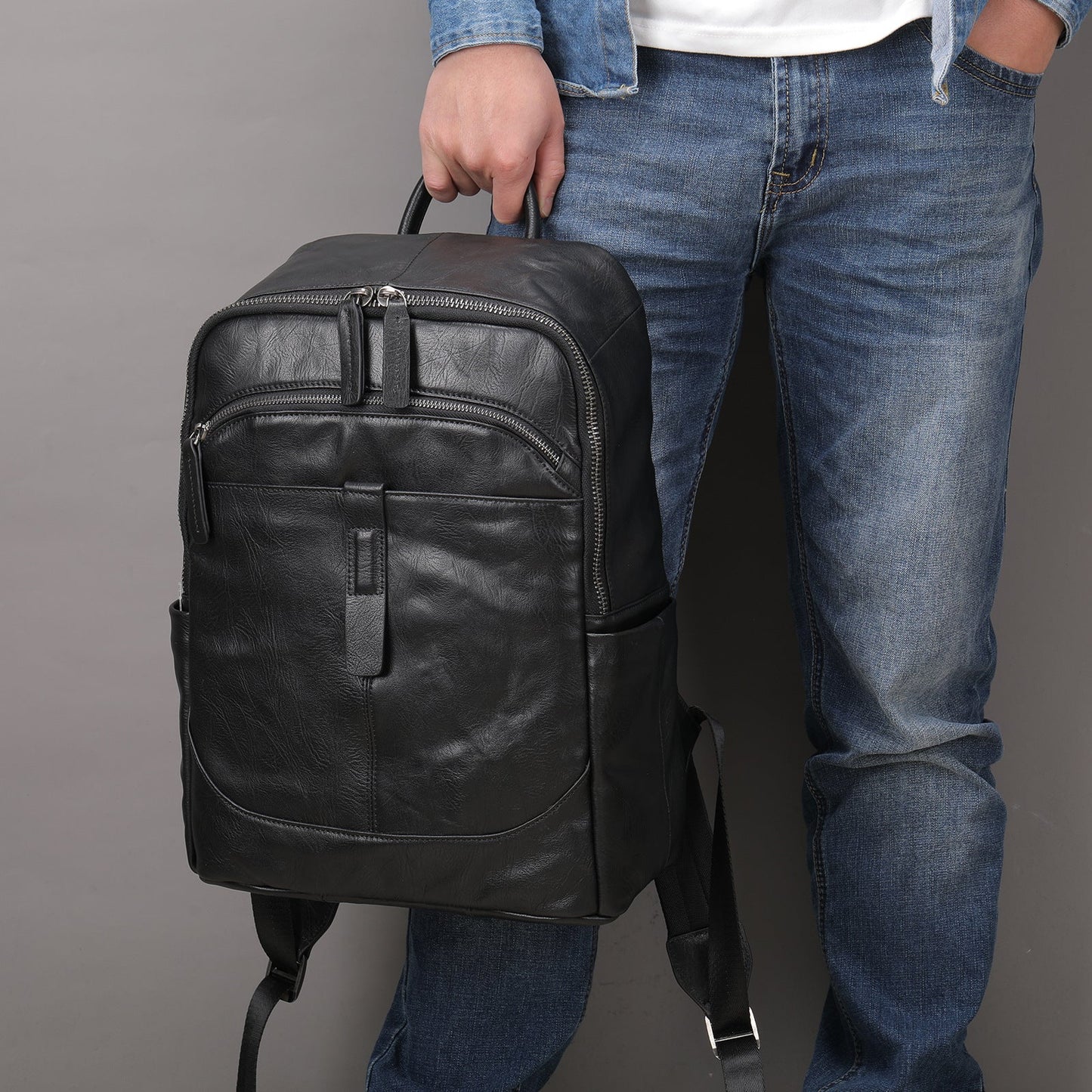 Prestige Voyager Leather Backpack Laptop Bag 15.6 Inch